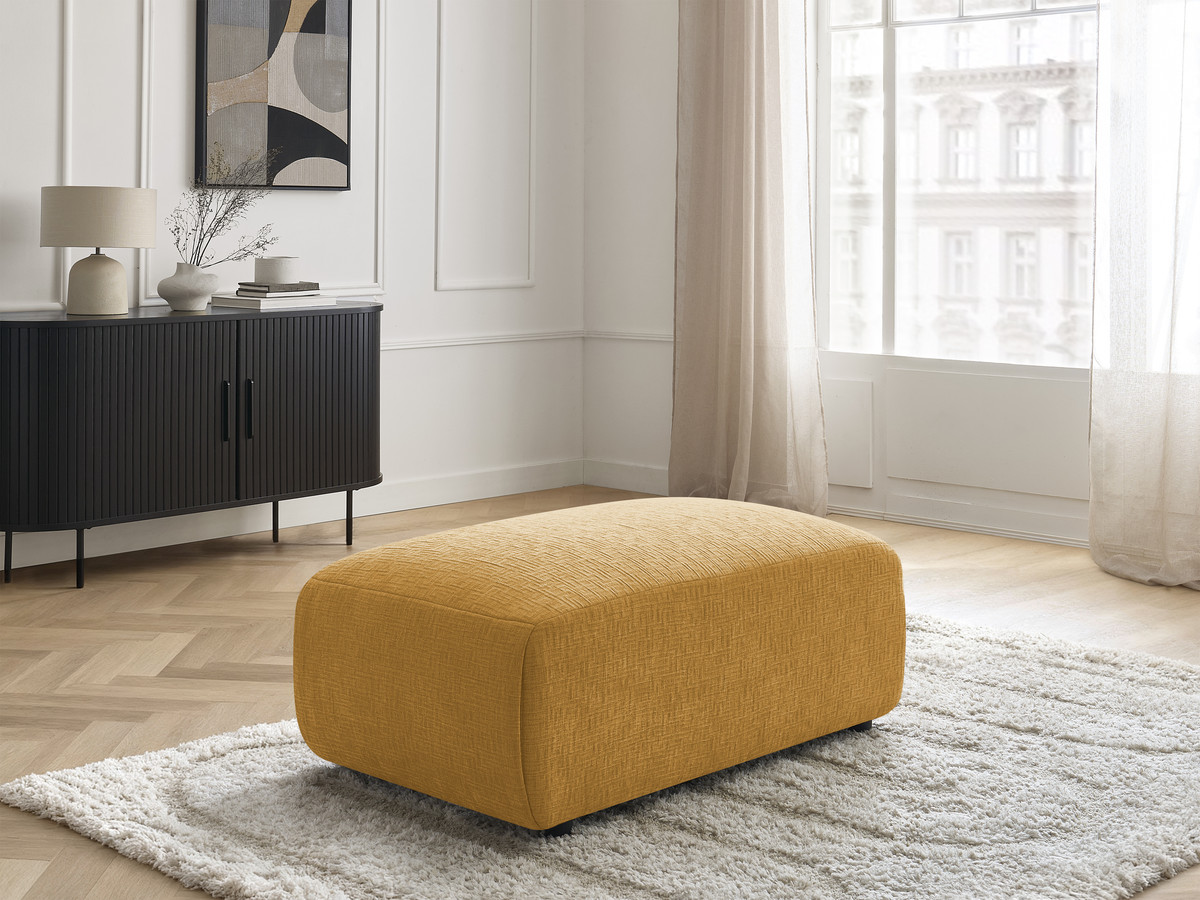 Pouf petit JANA texturé jaune — vue 5
