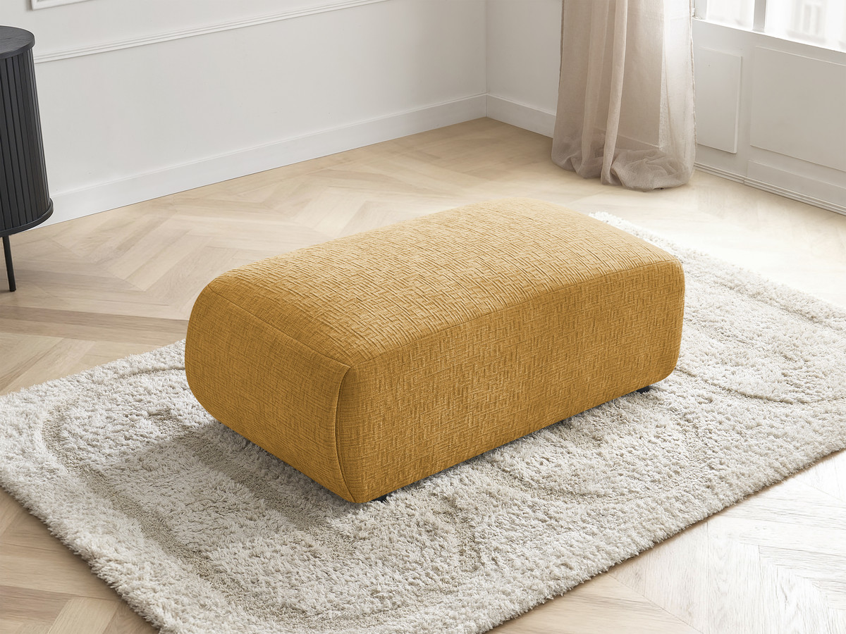 Pouf petit JANA texturé jaune — vue 6