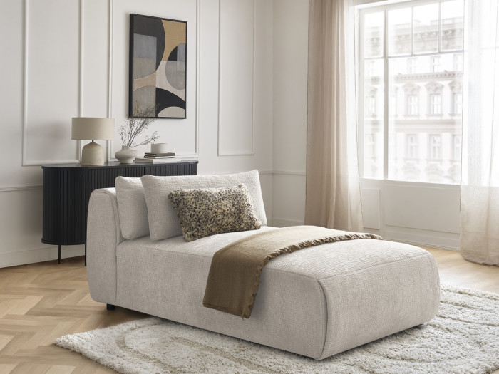 Méridienne avec têtière pour canapé modulable JANA tissu texturé