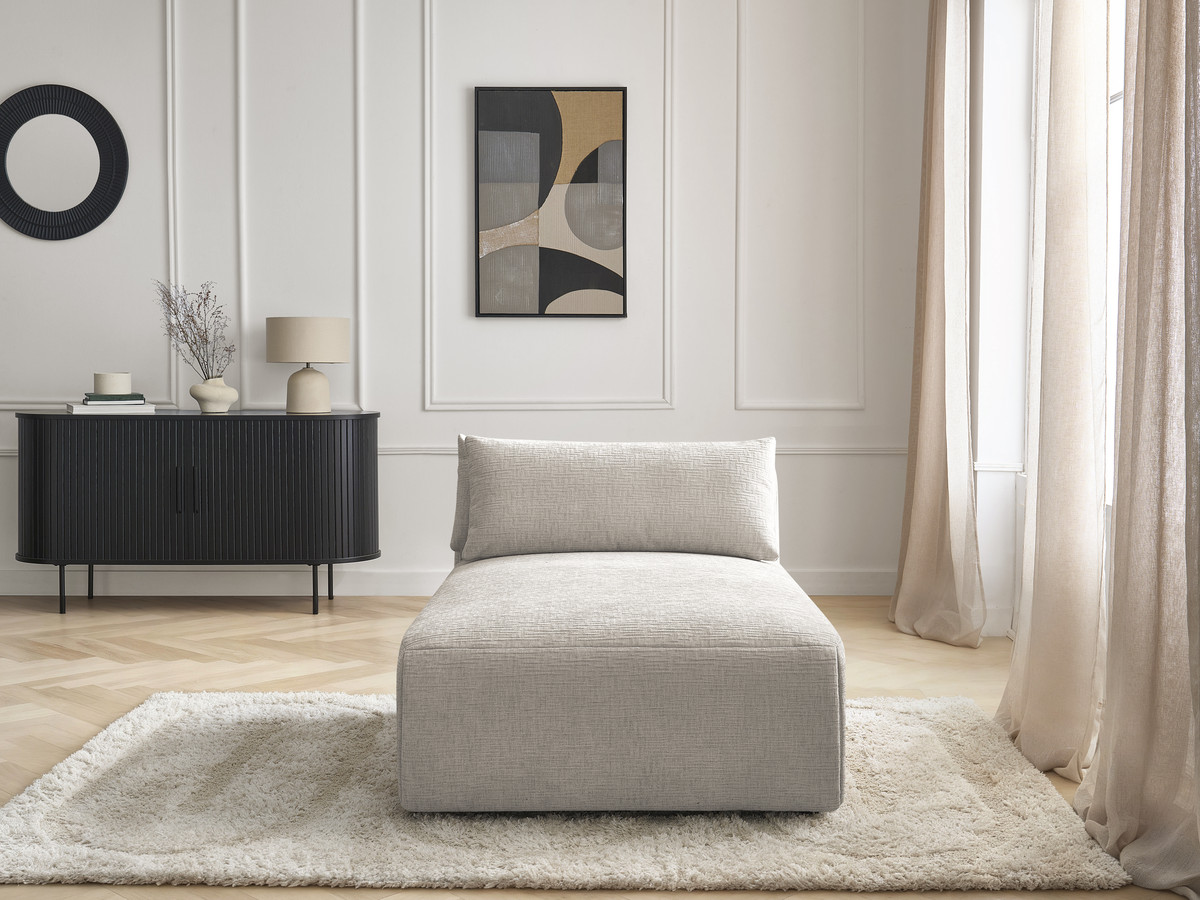 Méridienne avec têtière pour canapé modulable JANA texturé beige — vue 5