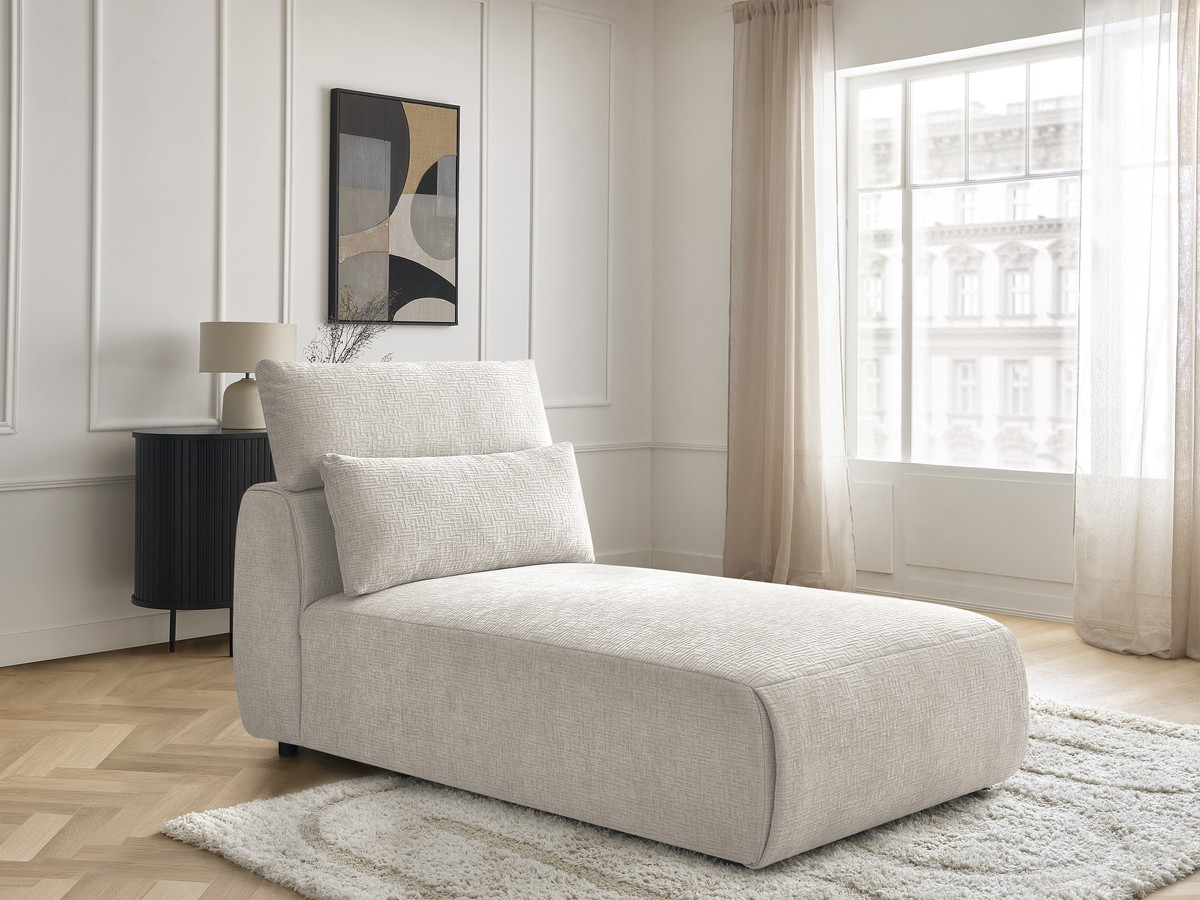 Chaise longue met hoofdsteun voor modulaire bank JANA, structuurstof