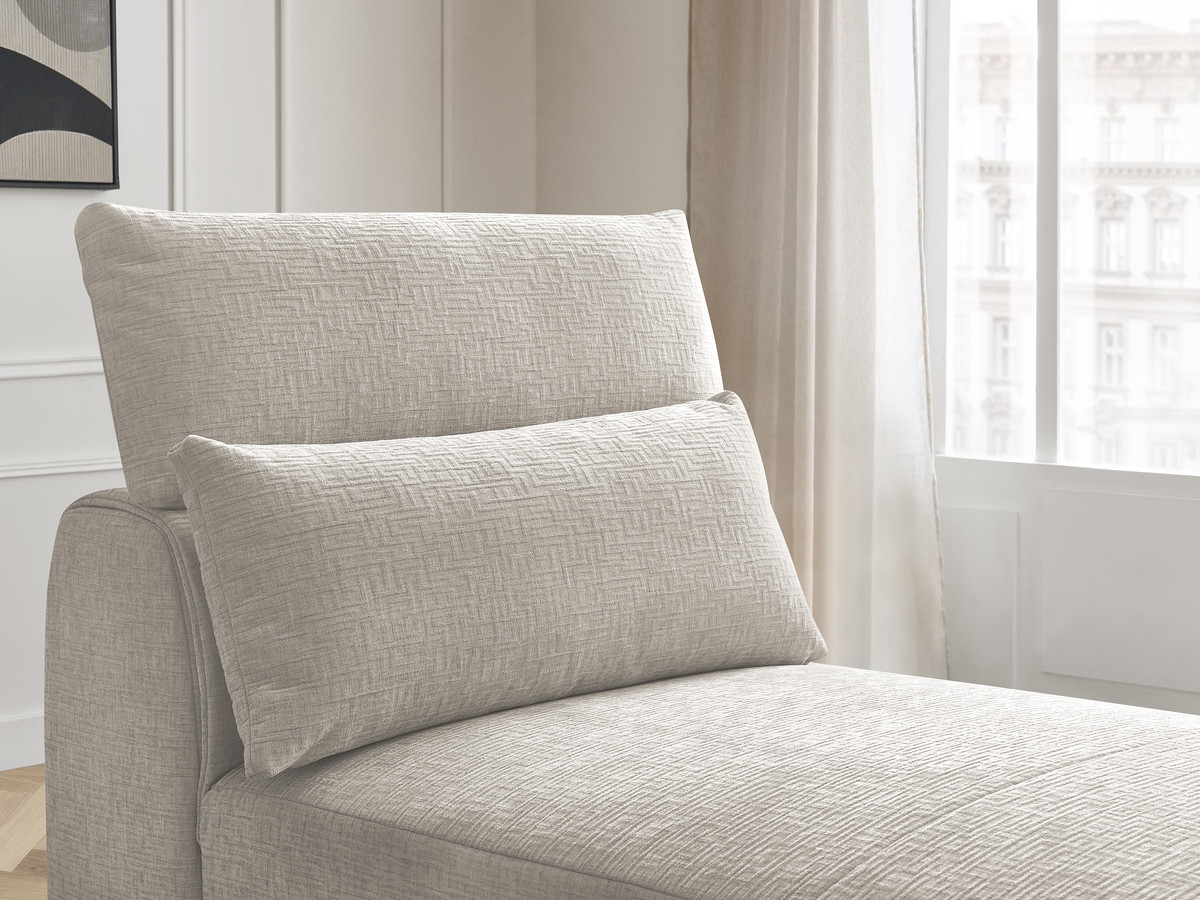 Chaise longue met hoofdsteun voor modulaire bank JANA, structuurstof