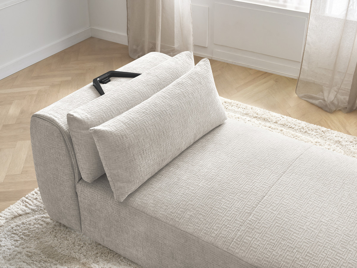 Chaise longue met hoofdsteun voor modulaire bank JANA, structuurstof
