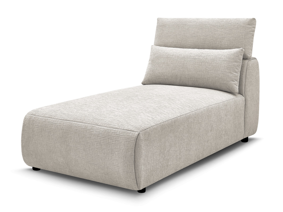Chaise longue met hoofdsteun voor modulaire bank JANA, structuurstof