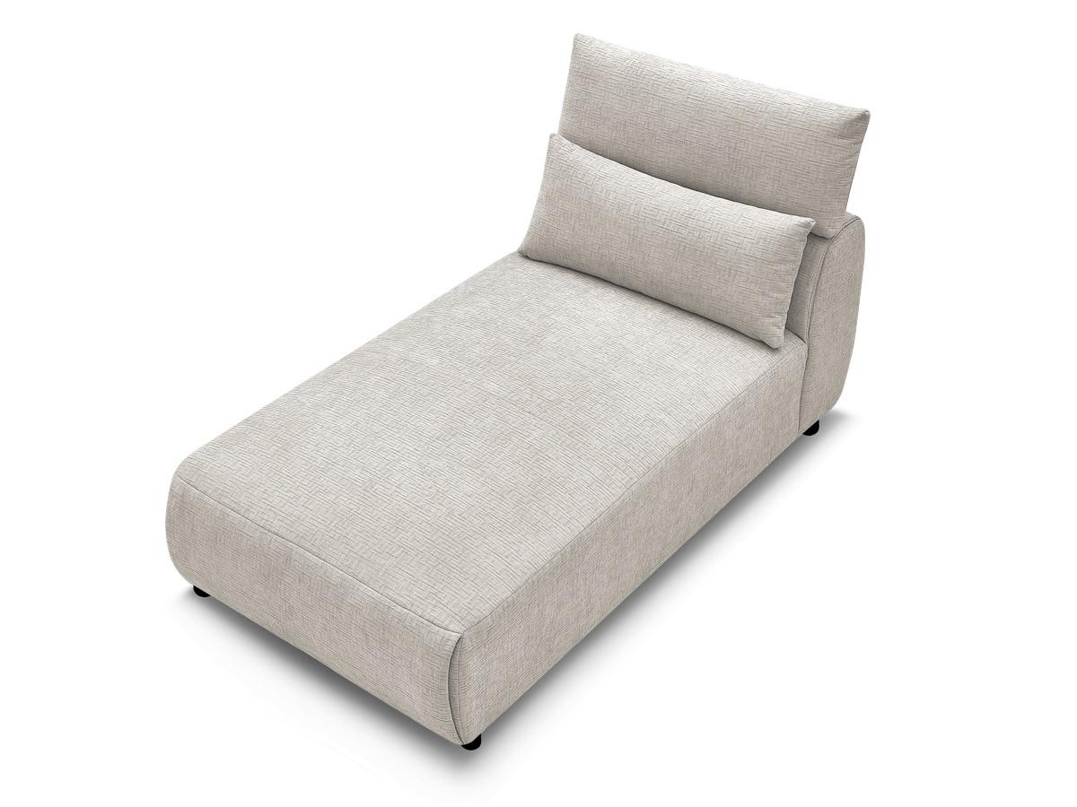 Chaise longue met hoofdsteun voor modulaire bank JANA, structuurstof