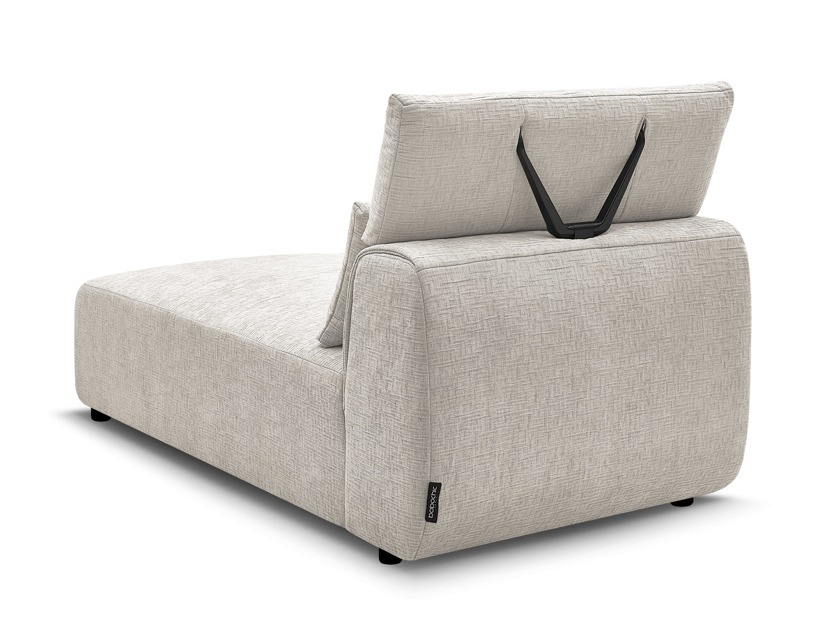 Chaise longue met hoofdsteun voor modulaire bank JANA, structuurstof