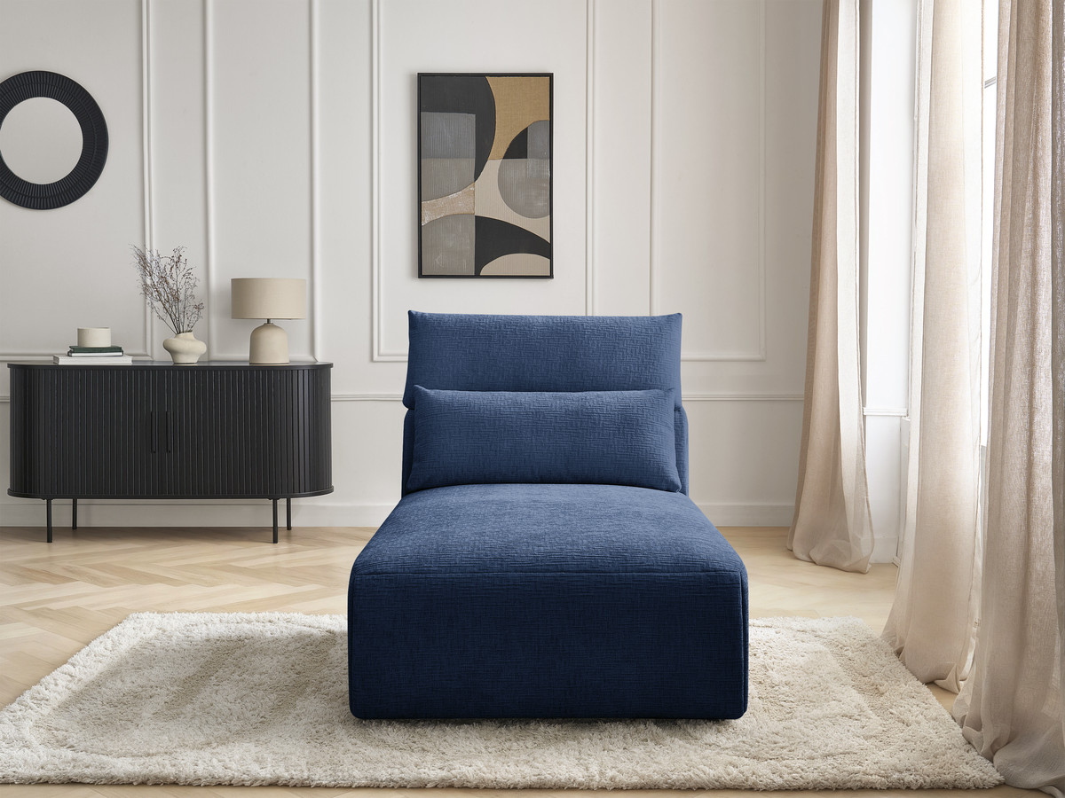 Méridienne avec têtière pour canapé modulable JANA texturé bleu foncé — vue 5