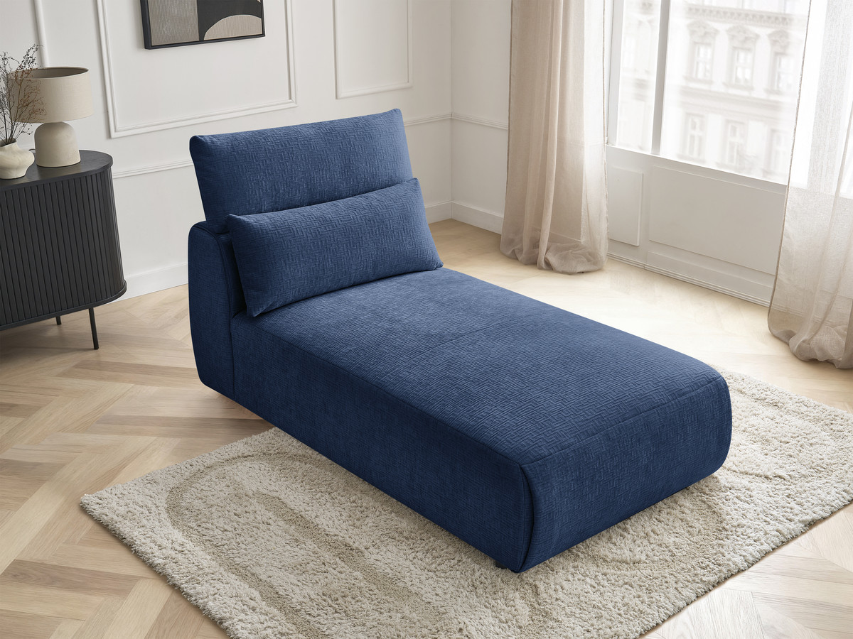 Chaise longue met hoofdsteun voor modulaire bank JANA, structuurstof