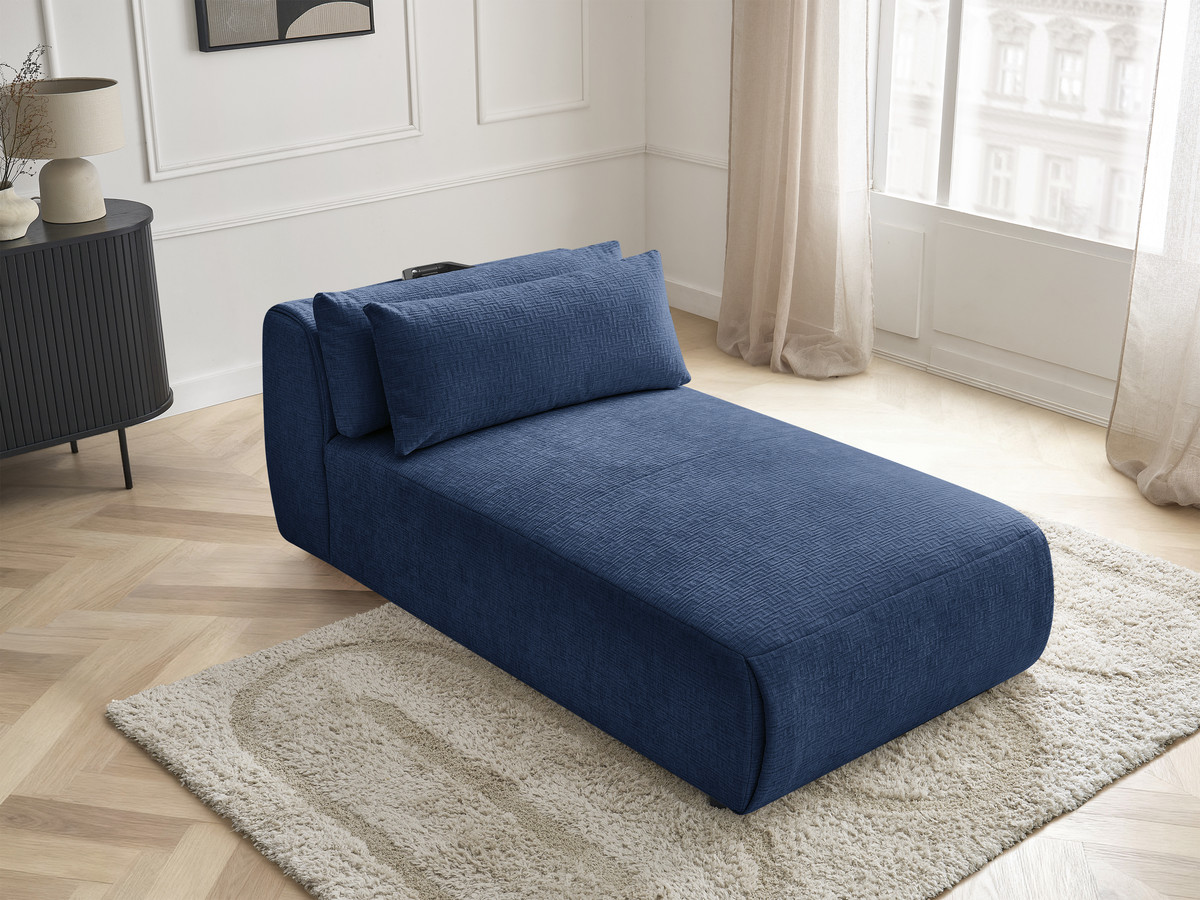 Chaise longue met hoofdsteun voor modulaire bank JANA, structuurstof