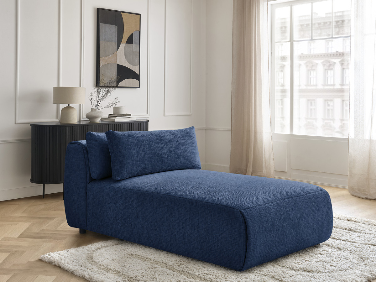 Chaise longue met hoofdsteun voor modulaire bank JANA, structuurstof