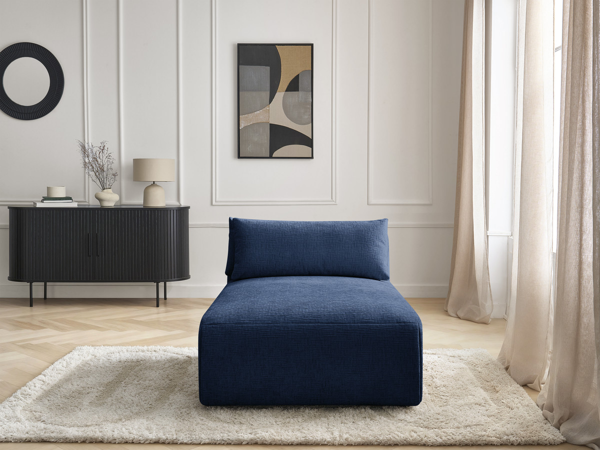 Chaise longue met hoofdsteun voor modulaire bank JANA, structuurstof