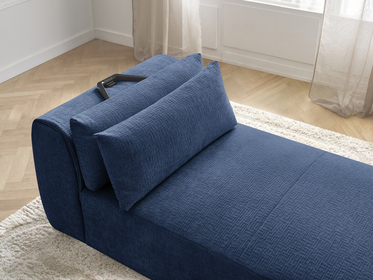 Chaise longue met hoofdsteun voor modulaire bank JANA, structuurstof