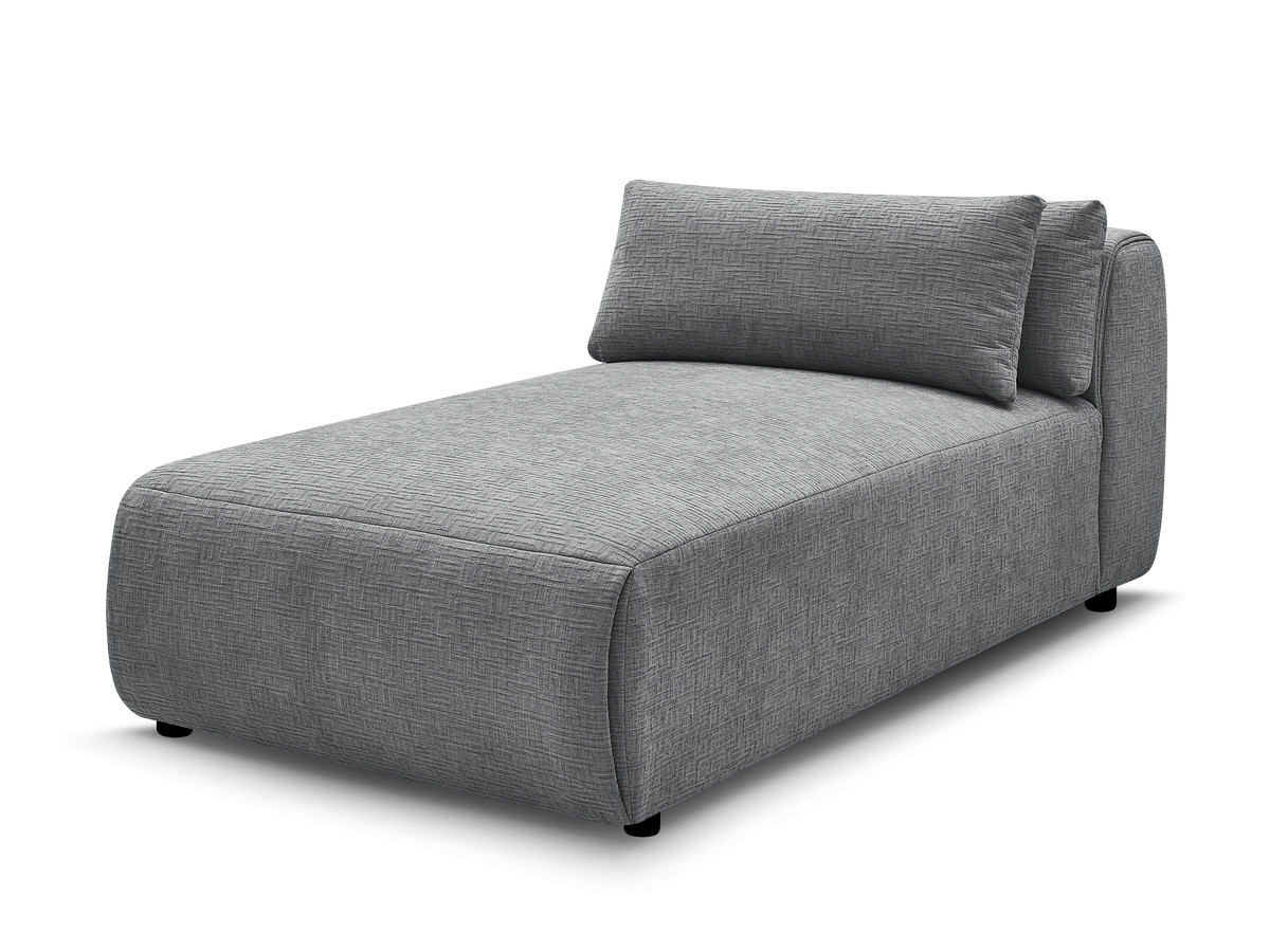 chaise longue met hoofdsteun voor modulaire bank jana, structuurstof gekleurd donkergrijs