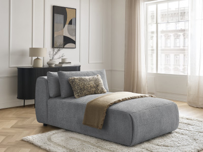 Méridienne avec têtière pour canapé modulable JANA tissu texturé
