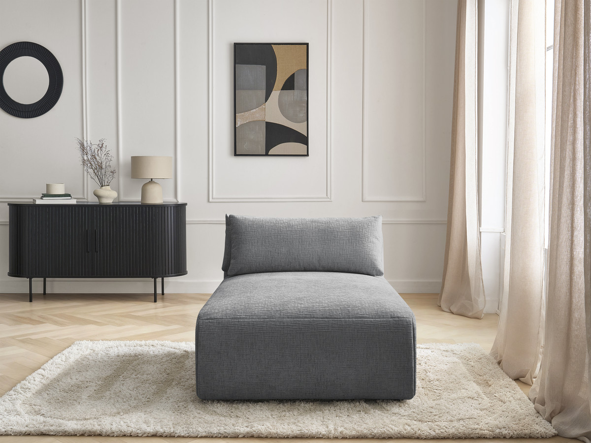 Méridienne avec têtière pour canapé modulable JANA texturé gris foncé — vue 5
