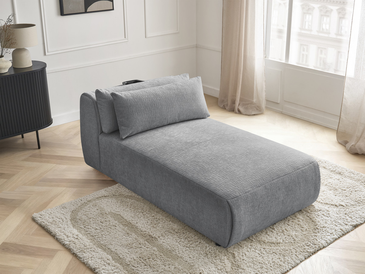 Chaise longue met hoofdsteun voor modulaire bank JANA, structuurstof
