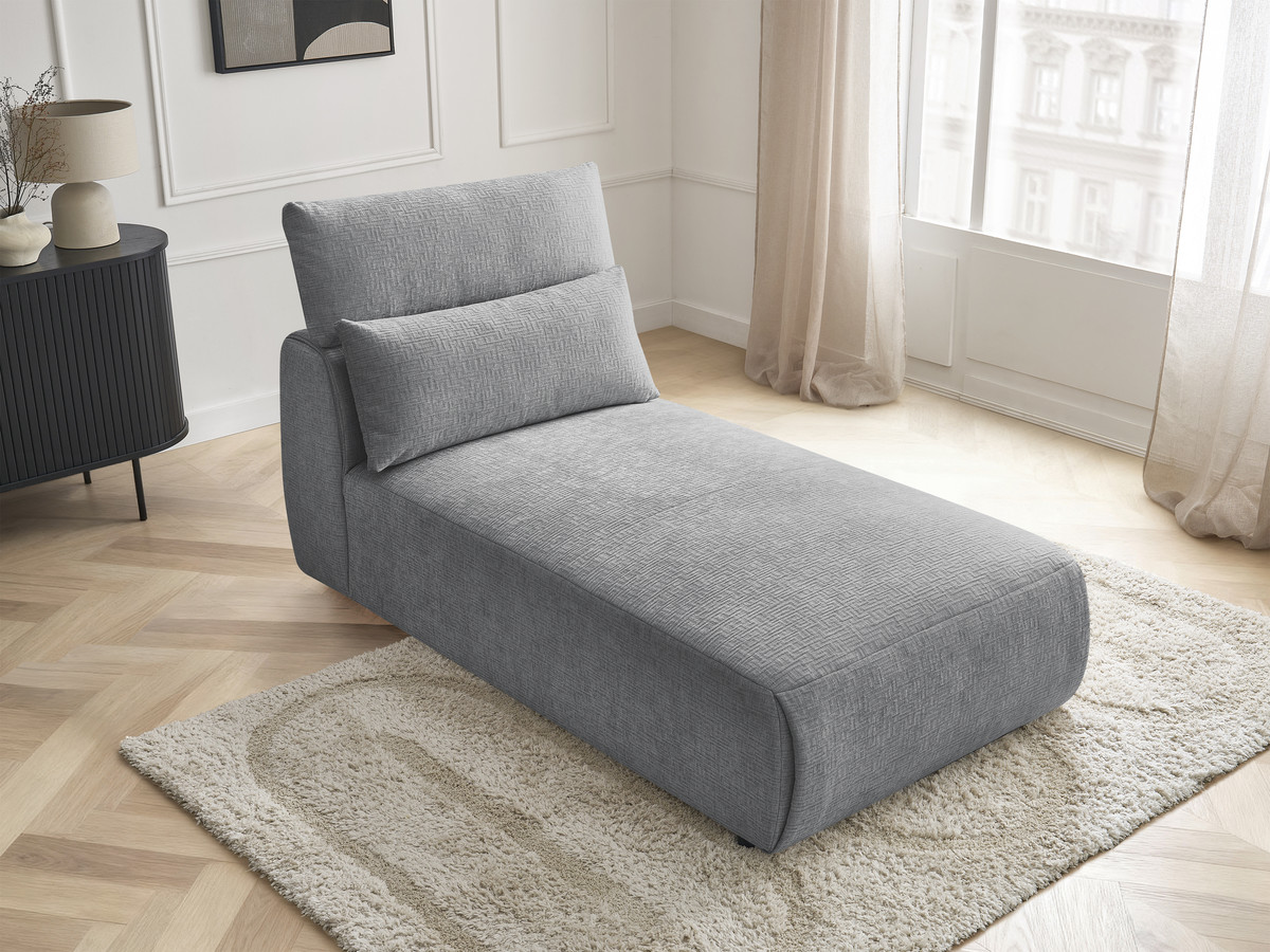 Chaise longue met hoofdsteun voor modulaire bank JANA, structuurstof