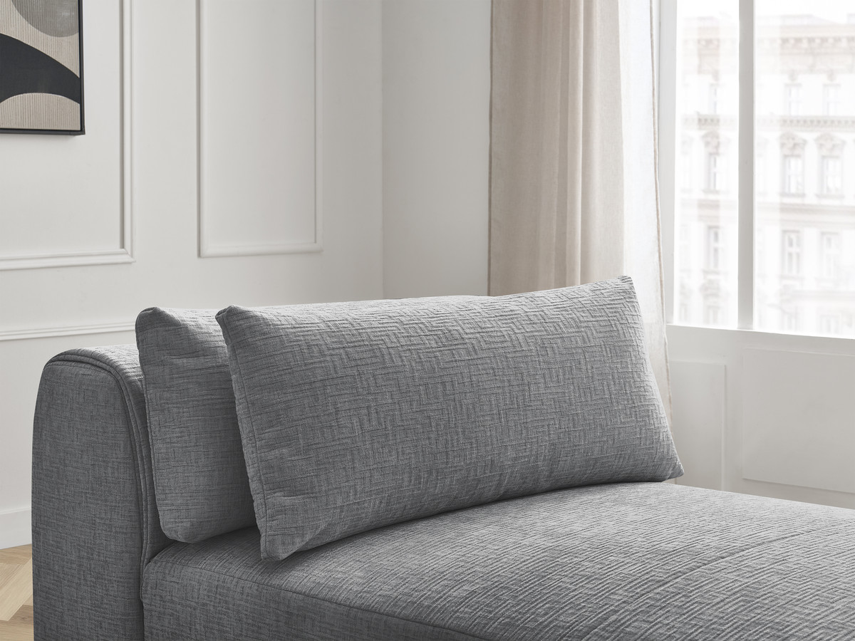 Chaise longue met hoofdsteun voor modulaire bank JANA, structuurstof