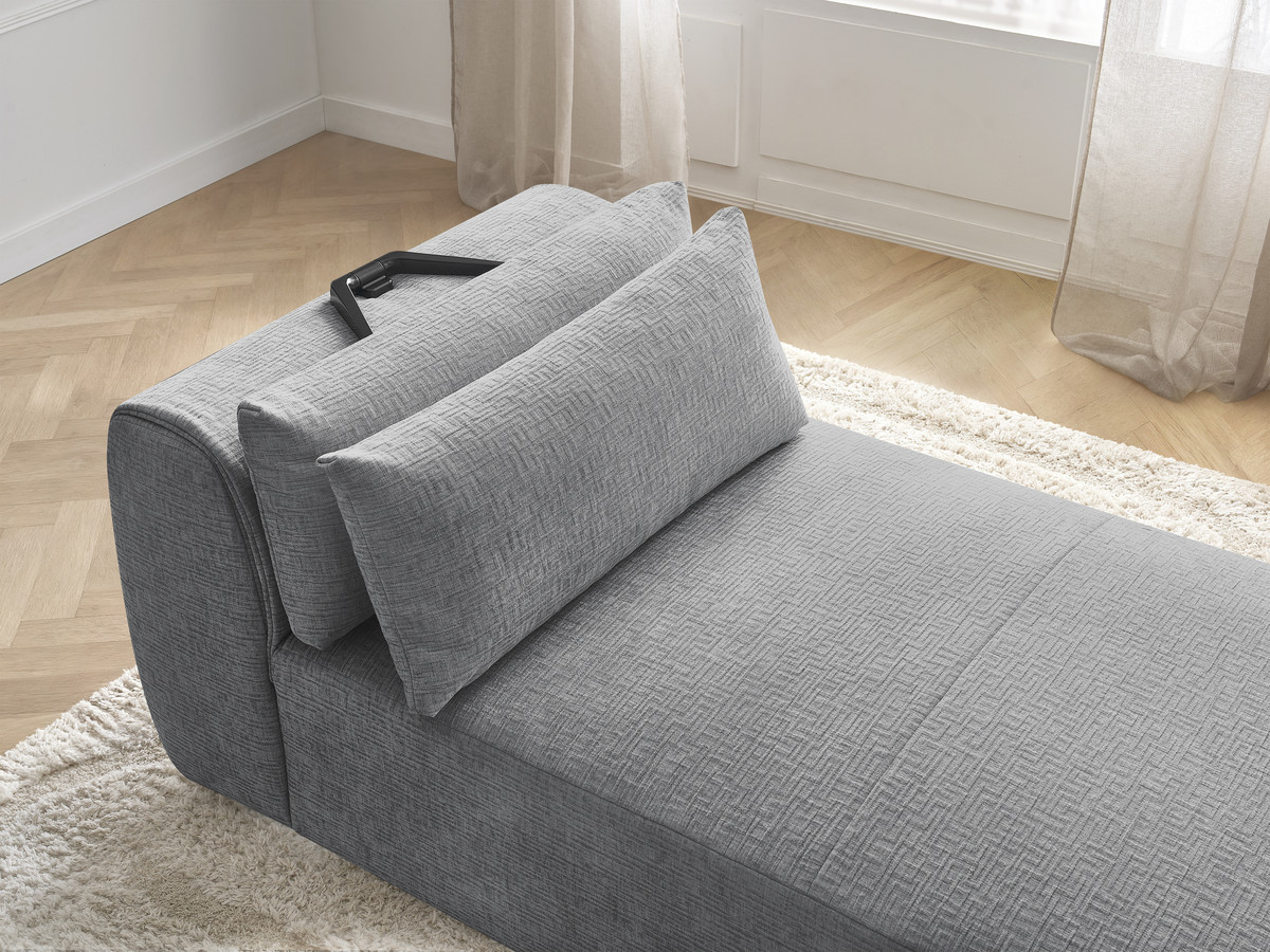 Chaise longue met hoofdsteun voor modulaire bank JANA, structuurstof