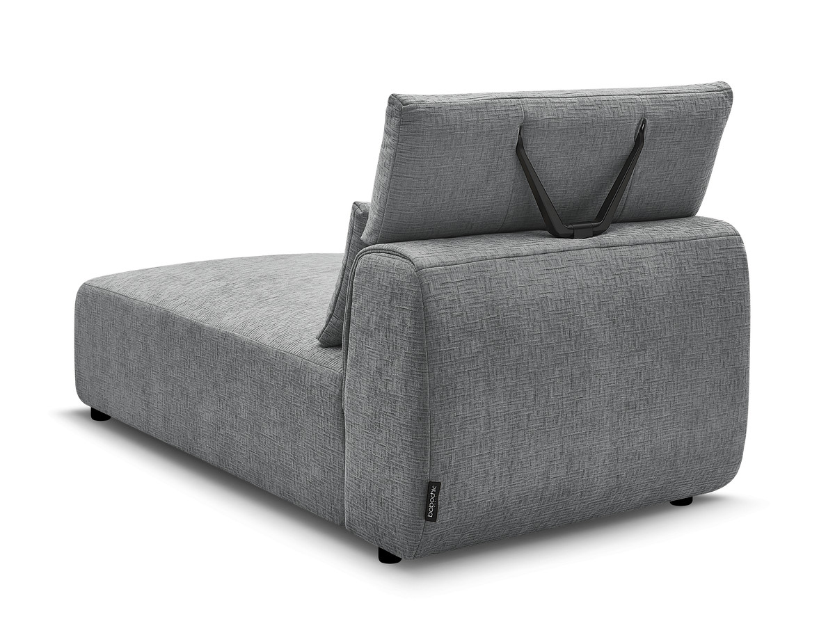 Chaise longue met hoofdsteun voor modulaire bank JANA, structuurstof