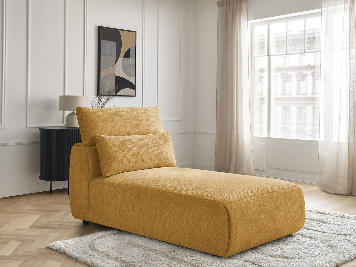 Méridienne avec têtière pour canapé modulable JANA texturé jaune — vue 6
