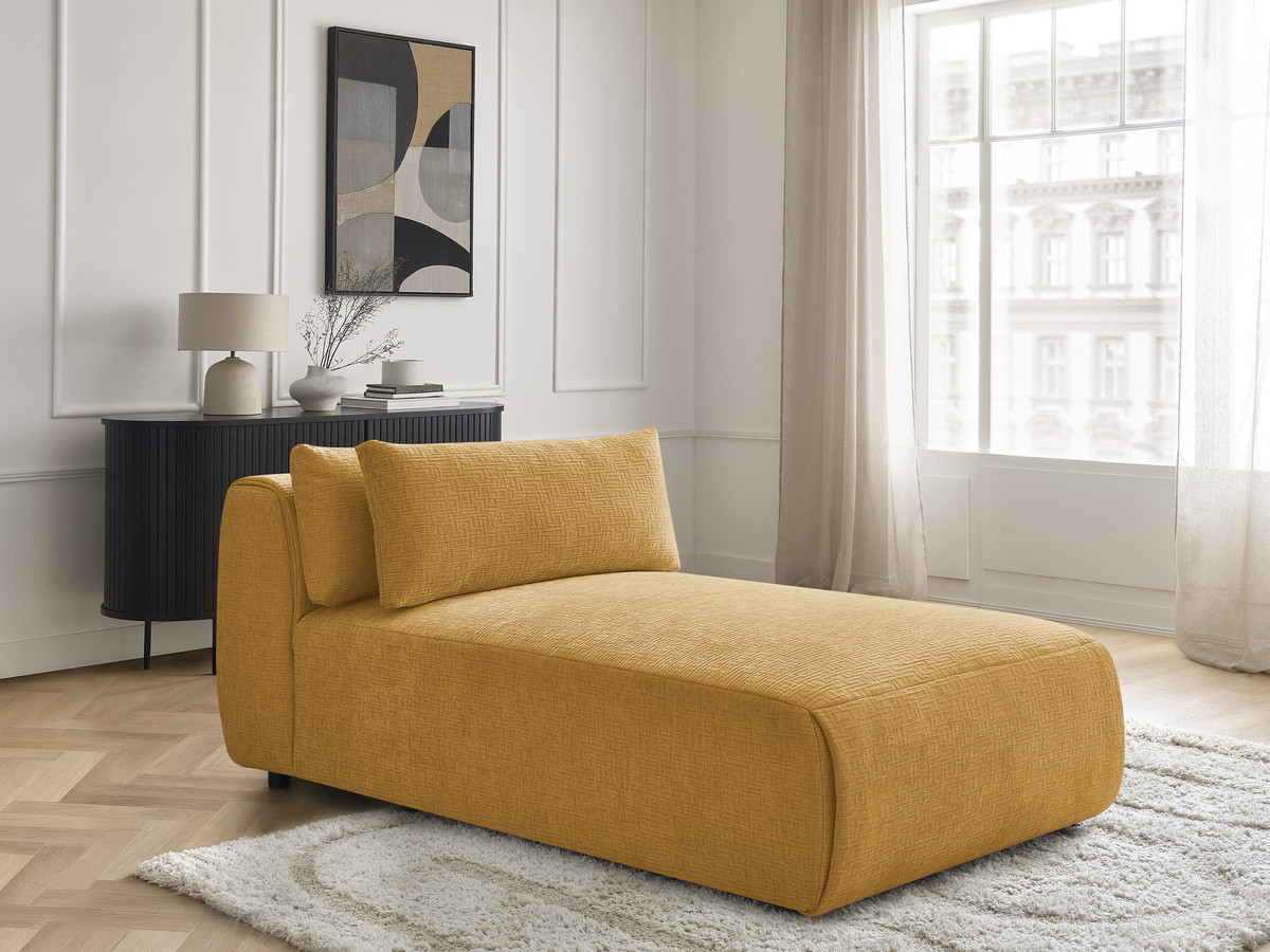 Chaise longue met hoofdsteun voor modulaire bank JANA, structuurstof