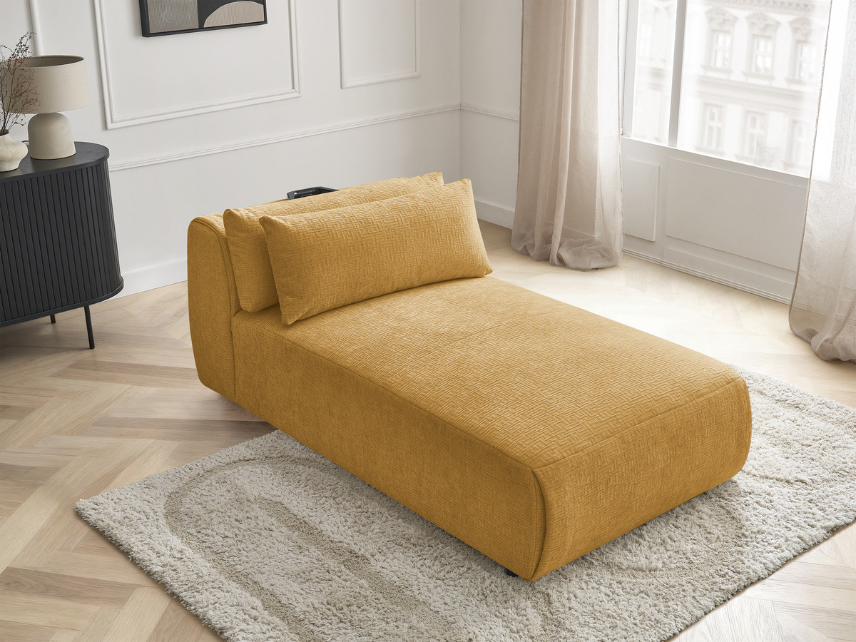 Chaise longue met hoofdsteun voor modulaire bank JANA, structuurstof