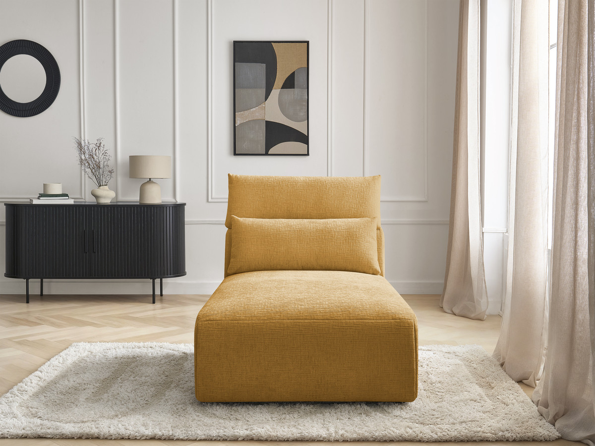 Chaise longue met hoofdsteun voor modulaire bank JANA, structuurstof