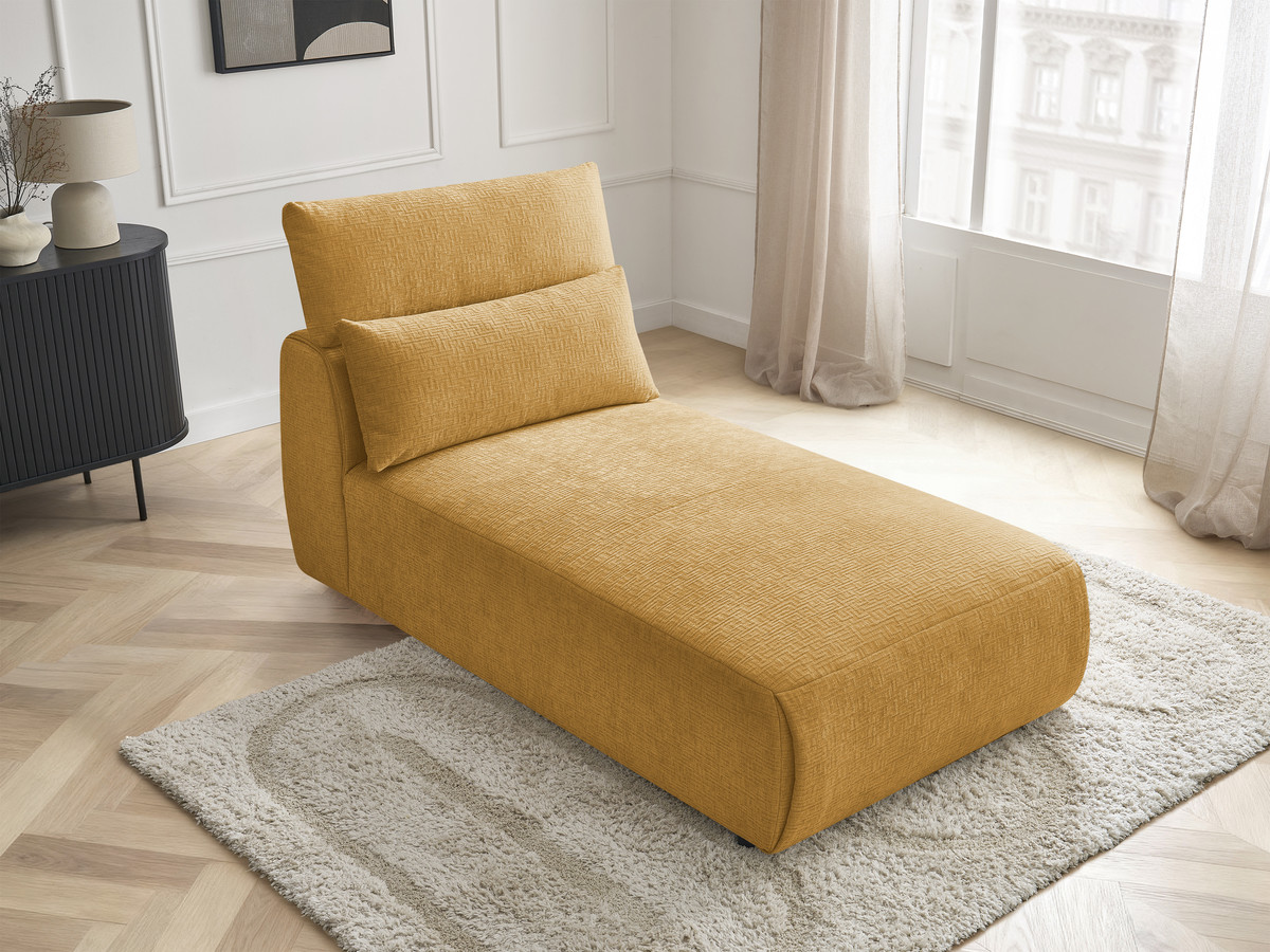 Chaise longue met hoofdsteun voor modulaire bank JANA, structuurstof