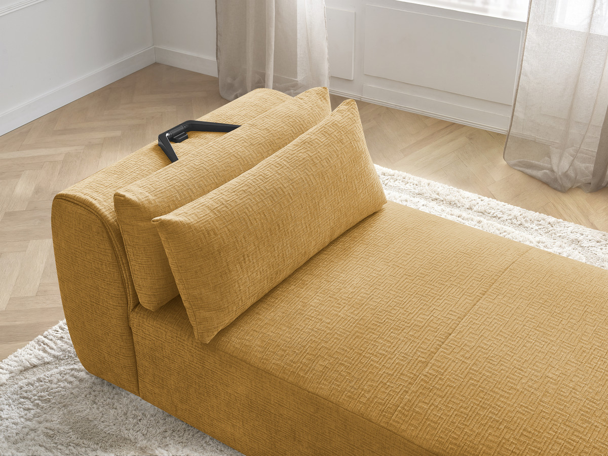 Chaise longue met hoofdsteun voor modulaire bank JANA, structuurstof