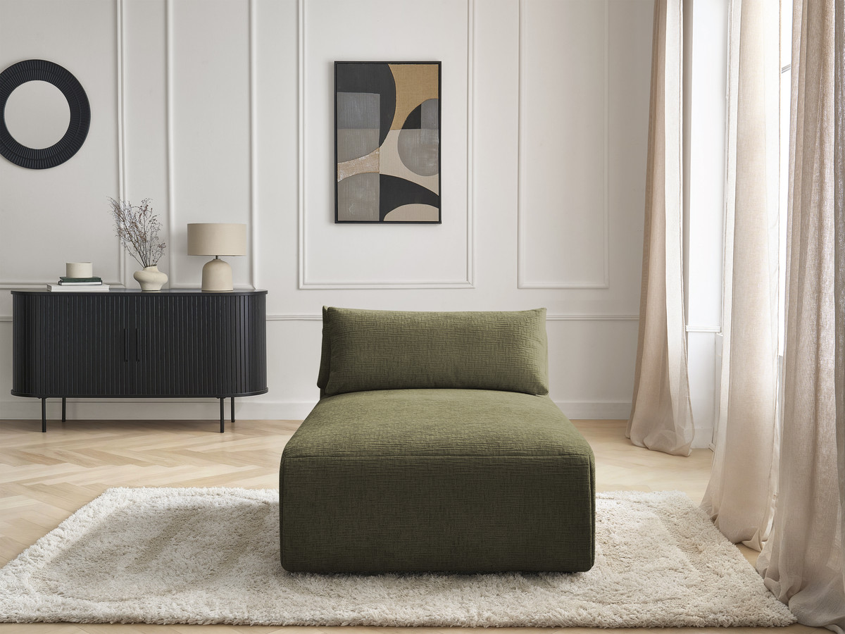 Méridienne avec têtière pour canapé modulable JANA texturé vert — vue 5