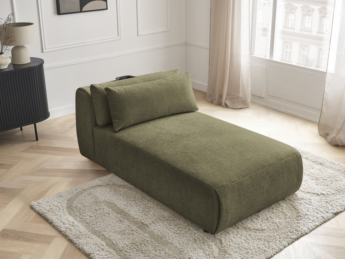 Chaise longue met hoofdsteun voor modulaire bank JANA, structuurstof