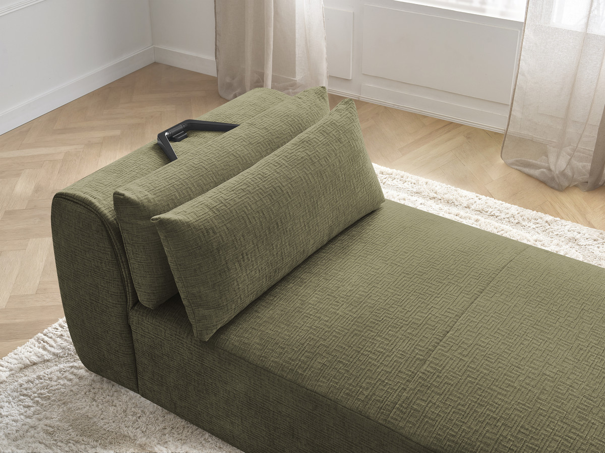 Chaise longue met hoofdsteun voor modulaire bank JANA, structuurstof