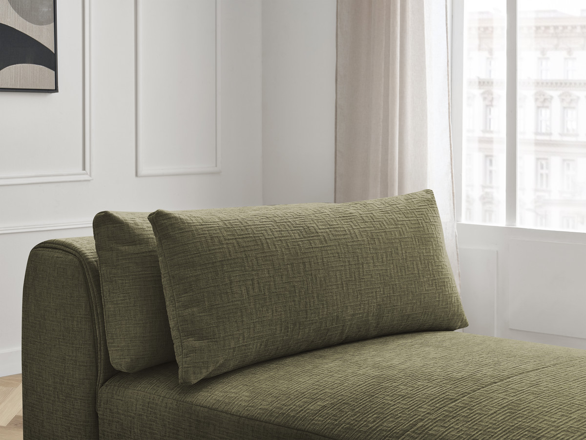 Chaise longue met hoofdsteun voor modulaire bank JANA, structuurstof