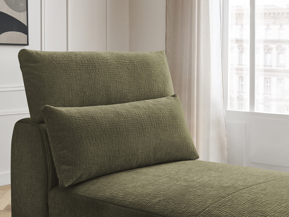 Chaise longue met hoofdsteun voor modulaire bank JANA, structuurstof