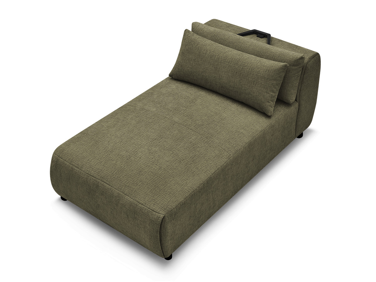 Chaise longue met hoofdsteun voor modulaire bank JANA, structuurstof