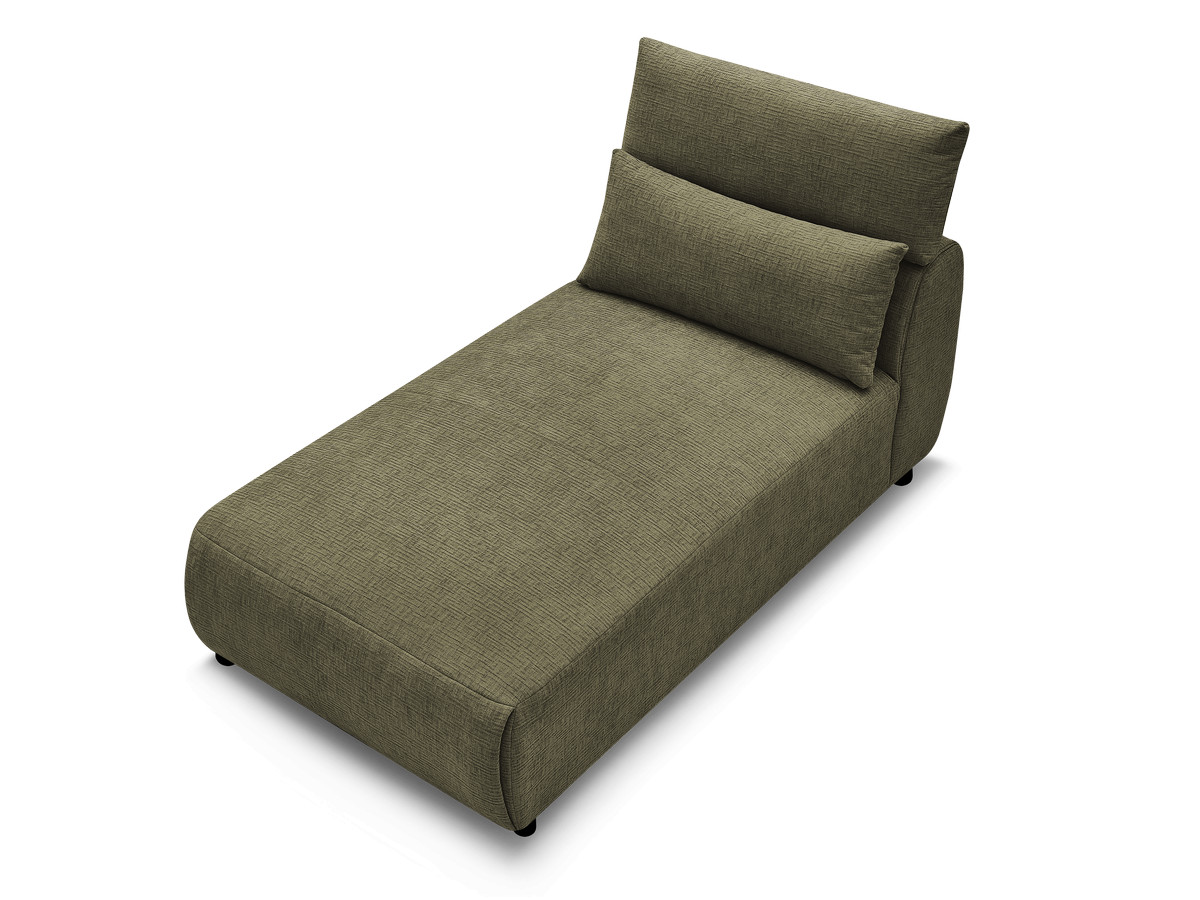 Chaise longue met hoofdsteun voor modulaire bank JANA, structuurstof