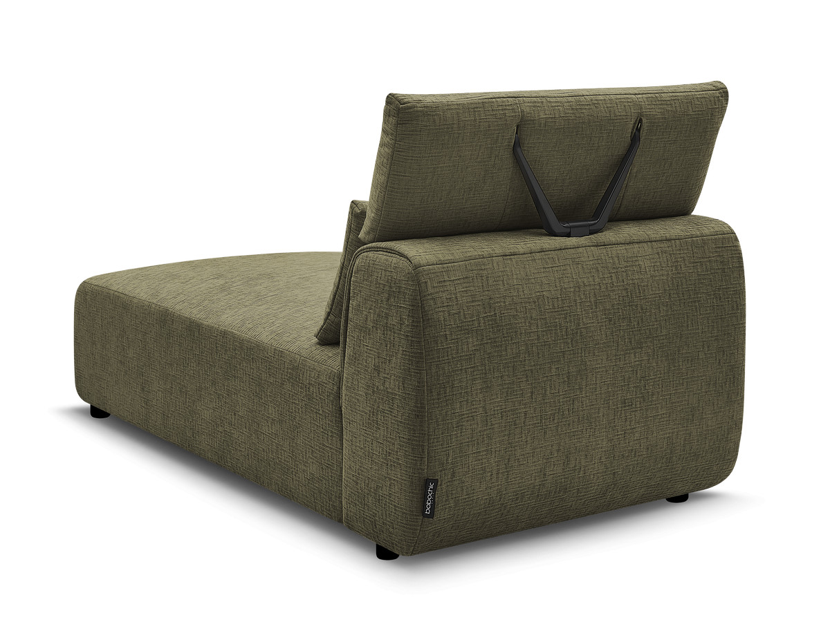 Chaise longue met hoofdsteun voor modulaire bank JANA, structuurstof