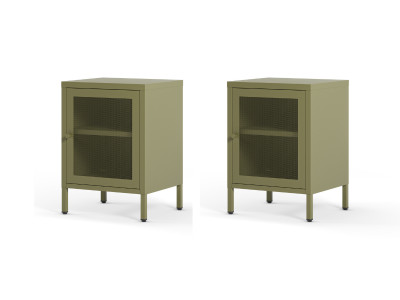 Lot de 2 chevets 1 porte CLARA métal édition limitée