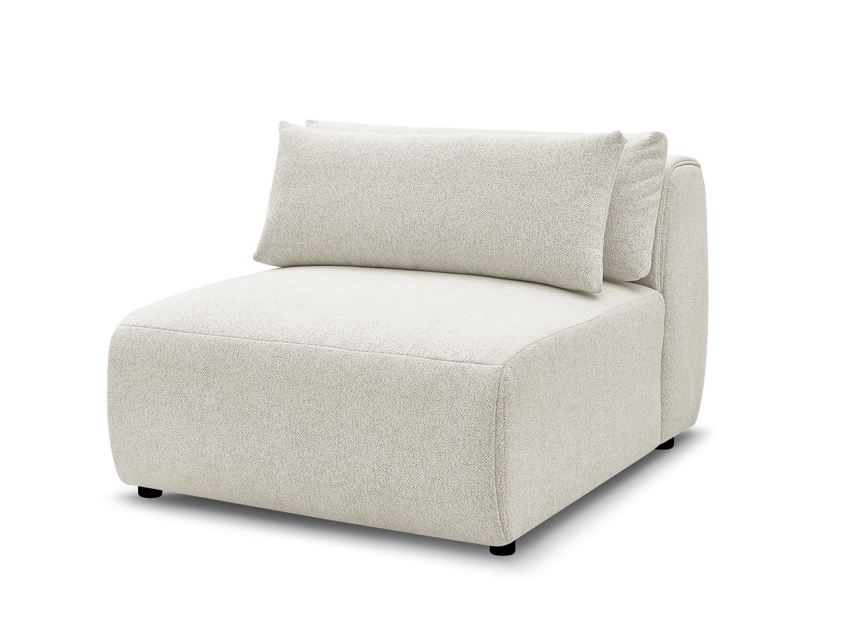 jana 1-zits chaise longue met hoofdsteun voor modulaire bank, gemêleerde stof gekleurd wit