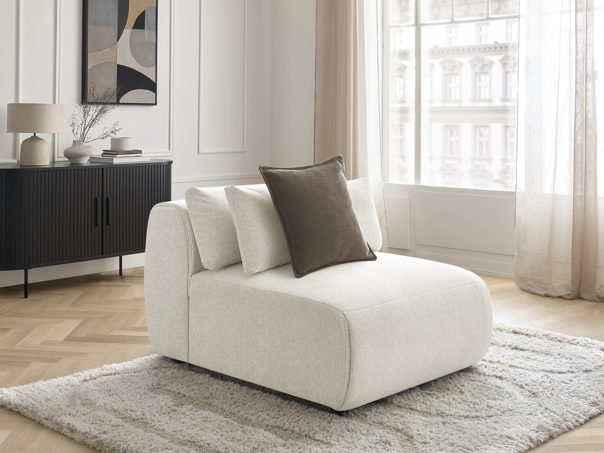 JANA 1-zits chaise longue met hoofdsteun voor modulaire bank, gemêleerde stof