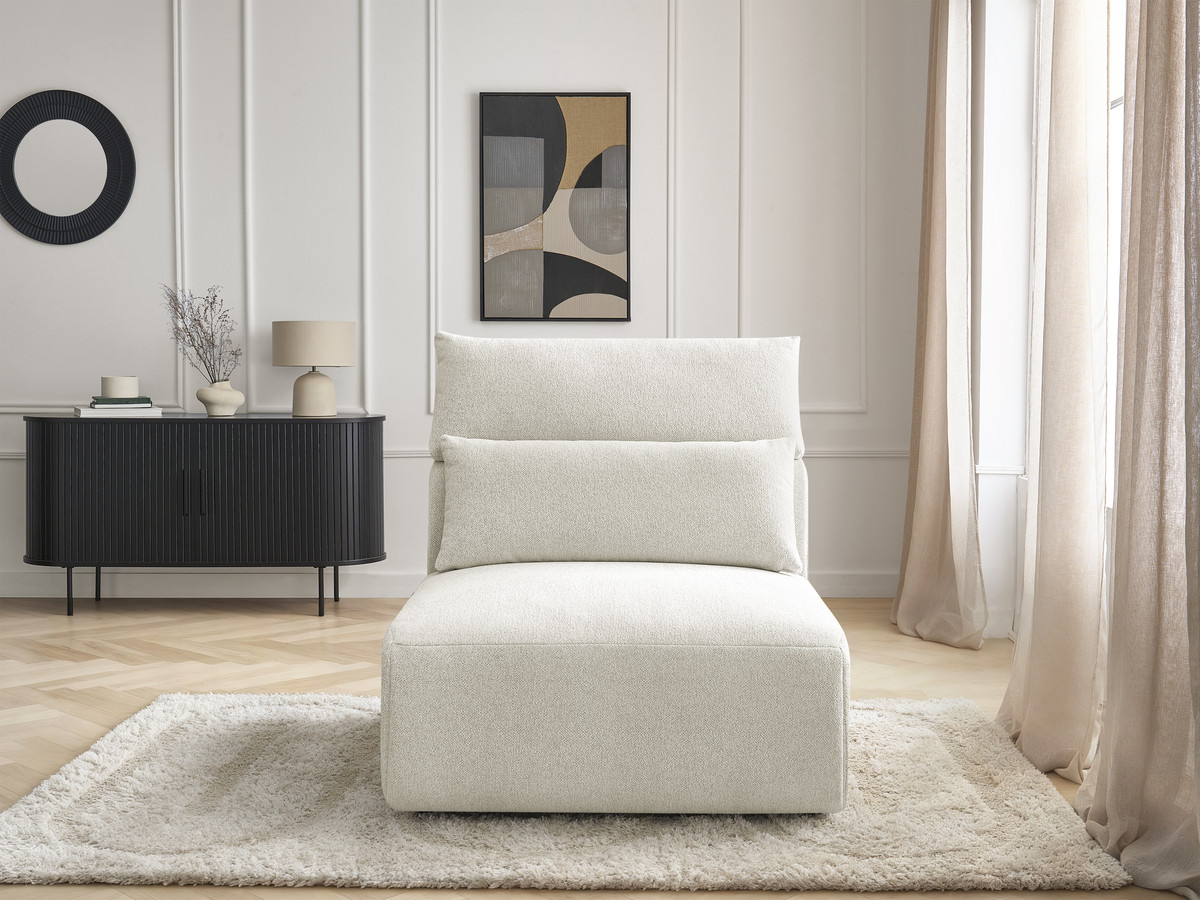 JANA 1-zits chaise longue met hoofdsteun voor modulaire bank, gemêleerde stof
