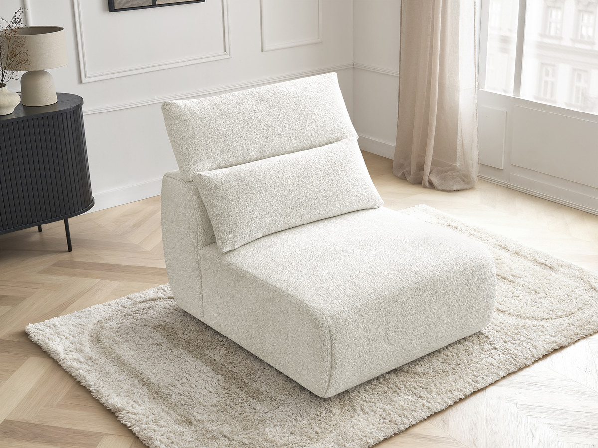 JANA 1-zits chaise longue met hoofdsteun voor modulaire bank, gemêleerde stof