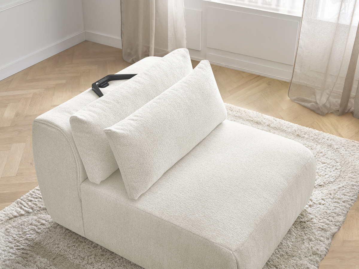 JANA 1-zits chaise longue met hoofdsteun voor modulaire bank, gemêleerde stof