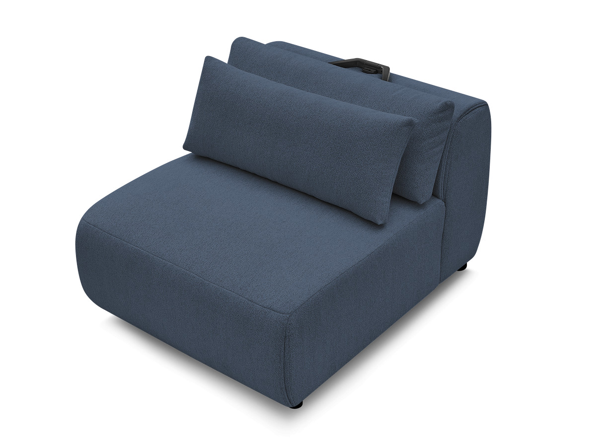 jana 1-zits chaise longue met hoofdsteun voor modulaire bank, gemêleerde stof gekleurd blauw