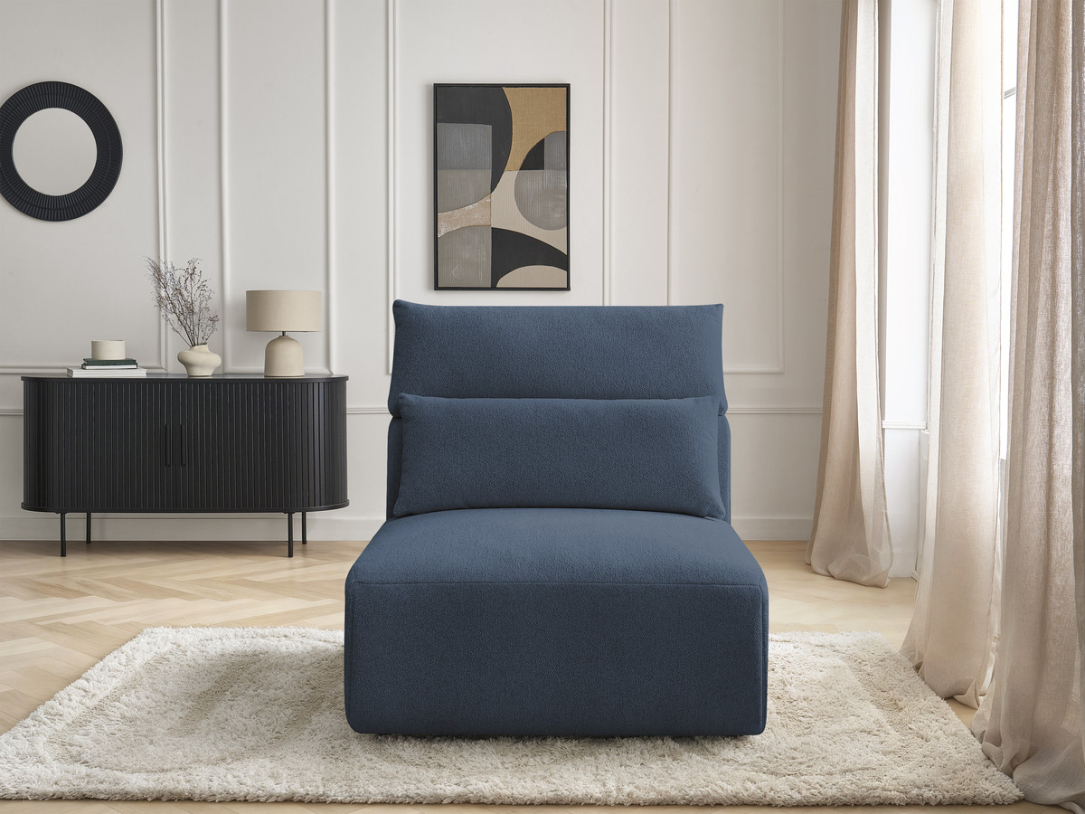 JANA 1-zits chaise longue met hoofdsteun voor modulaire bank, gemêleerde stof