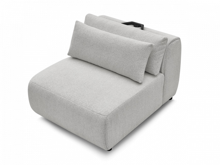 Chauffeuse 1 place avec têtière pour canapé modulable JANA tissu chiné