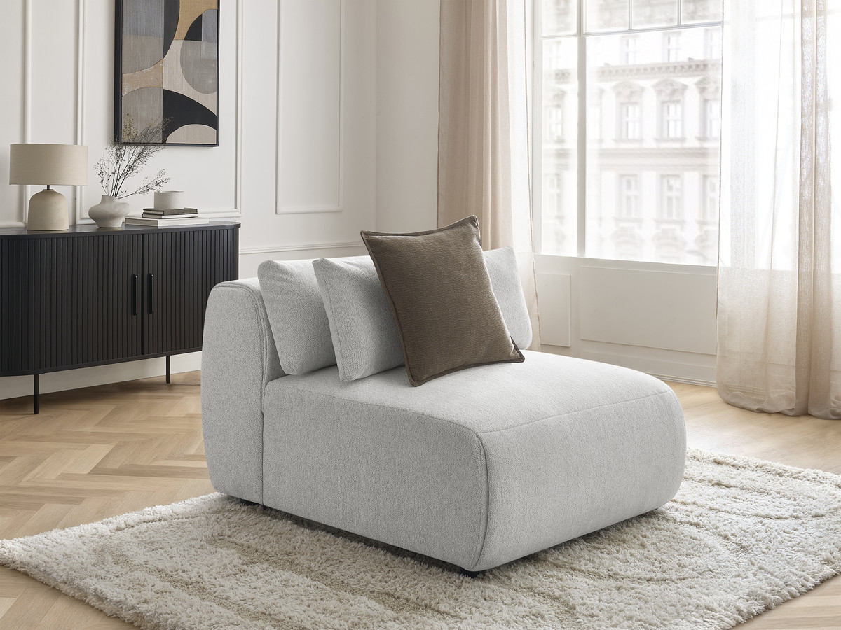 JANA 1-zits chaise longue met hoofdsteun voor modulaire bank, gemêleerde stof
