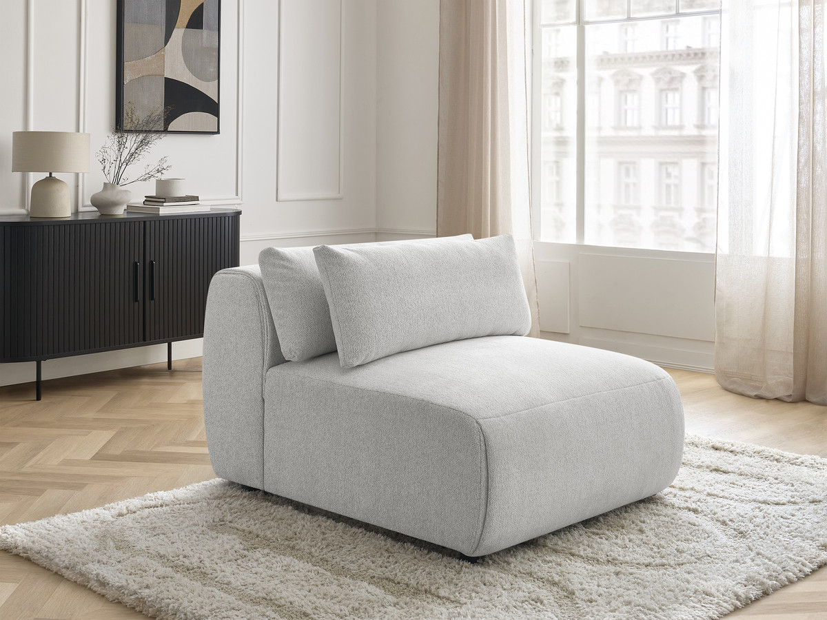 JANA 1-zits chaise longue met hoofdsteun voor modulaire bank, gemêleerde stof