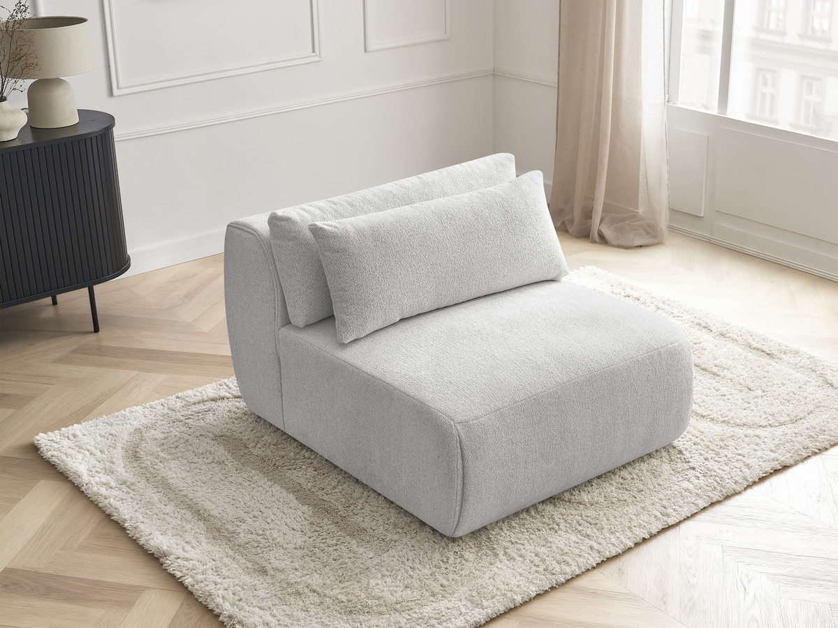 JANA 1-zits chaise longue met hoofdsteun voor modulaire bank, gemêleerde stof